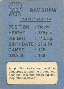 1981 Scanlens VFL #51 Ray Shaw Back